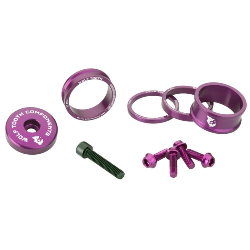 Wolf Tooth Anodized Stem Cap And Spacer Bling Kit