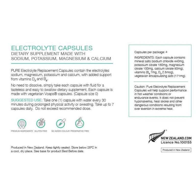 Pure Electrolyte Replacement Caps 4 Capsule Sachet