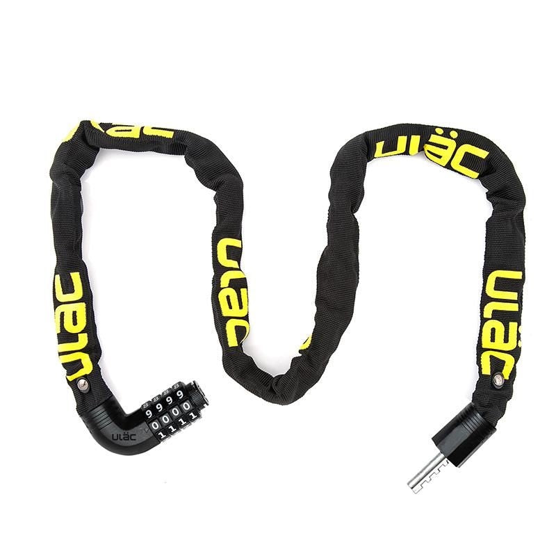 Ulac Lock Steel Kombat Combination Chain Hardened Steel 7MM X 100CM Black/yellow