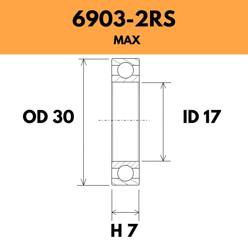 6903-2RS Max Bearing - 30OD X 17ID X 7H