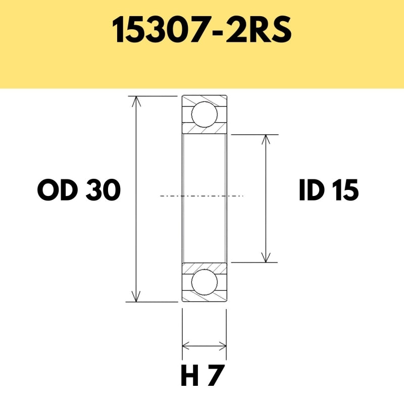 15307-2RS B3 Bearing - 30OD X 15ID X 7H