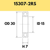 15307-2RS B3 Bearing - 30OD X 15ID X 7H