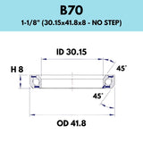 Black Bearing - 45X45 11/8 - 41.8OD X 30.5ID X 8H - 870 - B70