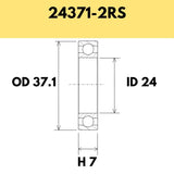 24371-2RS B3 Bearing - 37.1OD X 24ID X 7H