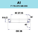 Black Bearing - 36X45 1.0 - 38OD X 27.15ID X 6.5H - 373 - A1