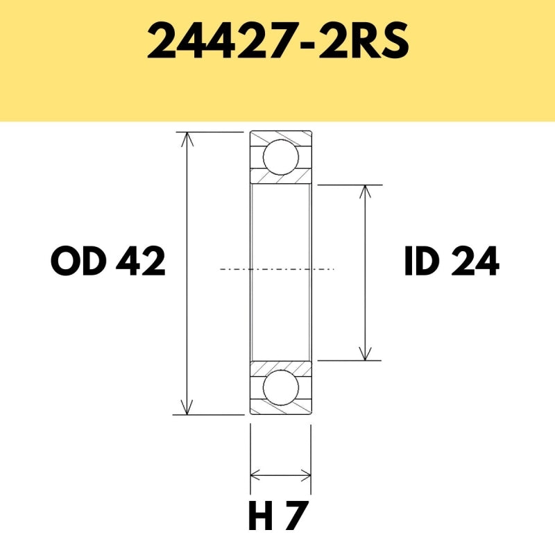24427-2RS B3 Bearing - 42OD X 24ID X 7H