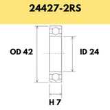 24427-2RS B3 Bearing - 42OD X 24ID X 7H