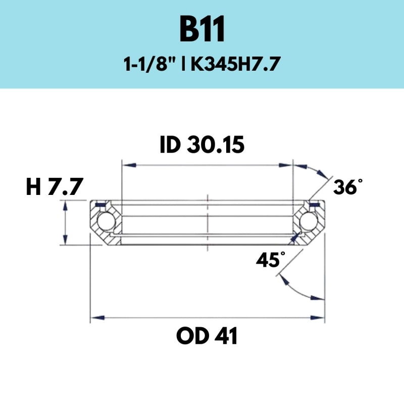 Black Bearing - 36X45 11/8 - 41OD X 30.15ID X 7.7H - B11