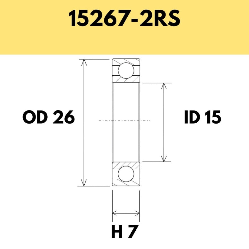15267-2RS B3 Bearing - 26OD X 15ID X 7H