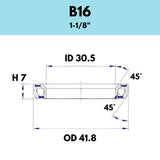 Black Bearing - 45X45 11/8 - 41.8OD X 30.5ID X 7H - 870 - B16