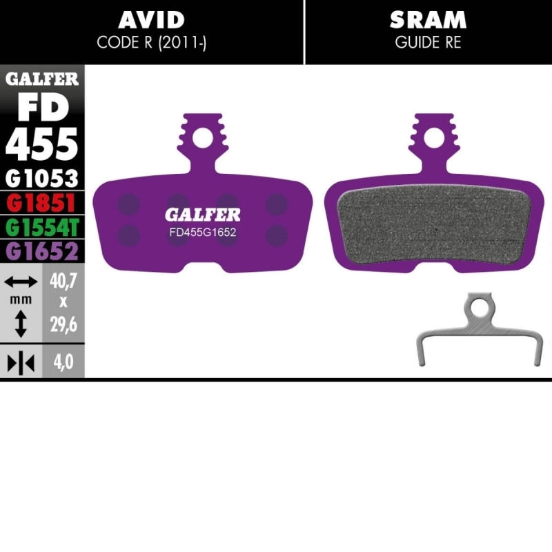 Galfer E-bike (purple) Brake Pad Avid Code R (11-)