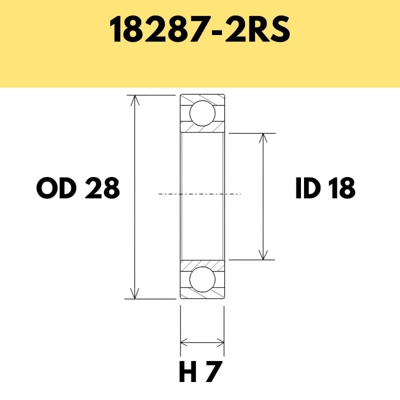 18287-2RS B3 Bearing - 28OD X 18ID X 7H