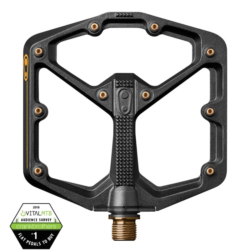 Crankbrothers Pedal Stamp 11 Small Black & Gold (extra Pins Kit I Black & Gold (extra Pins Kit I Stamp 11 Small