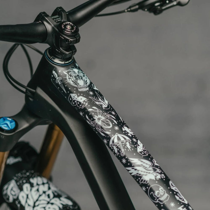 Dyedbro Frame Protection Wrap Old School Tattoo White Old School Tattoo White Frame Protection Wrap